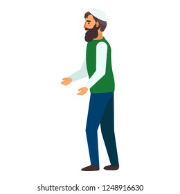 Refugee man hopeless icon. Flat illustration of refugee man hopeless vector icon for web design