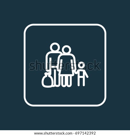 Refugee Outline Symbol. Premium Quality Isolated Fugitive  Element In Trendy Style.