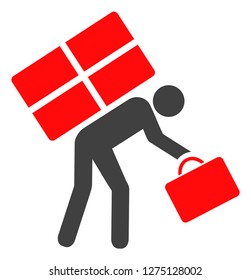 Refugee person vector icon symbol. Flat pictogram is isolated on a white background. Refugee person pictogram designed with simple style.