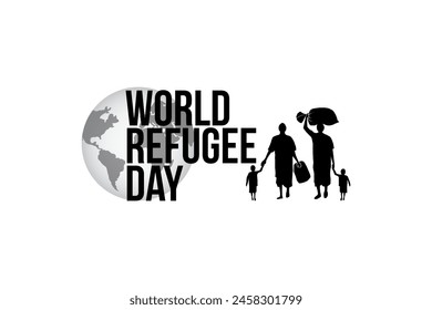 Refugee silhouette vectors and illustrations for world refugee day.