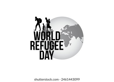 Refugee silhouette vectors and illustrations for world refugee day.