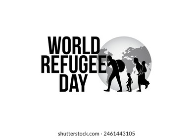 Refugee silhouette vectors and illustrations for world refugee day.