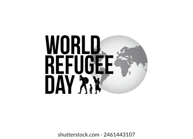 Refugee silhouette vectors and illustrations for world refugee day.