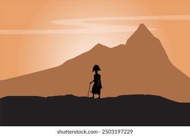 Refugee silhouette vectors and illustrations for world refugee day.	