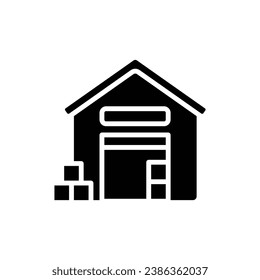 Refugee Warehouse Filled Icon Vector Illustration