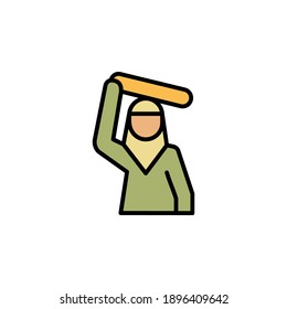 refugee woman migration outline icon. element of migration illustration icon. signs, symbols can be used for web, logo, mobile app, UI, UX