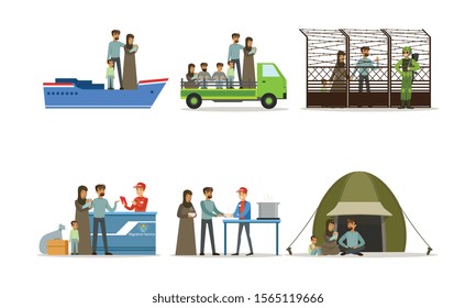 Refugees Escaping From their Country Heading to Host Country