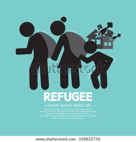 Refugees Evacuee Symbol Vector Illustration