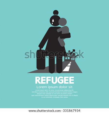 Refugees Evacuee Symbol Vector Illustration