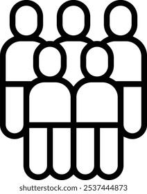 icono de refugiados. Diseño de estilo lineal delgado aislado sobre fondo blanco