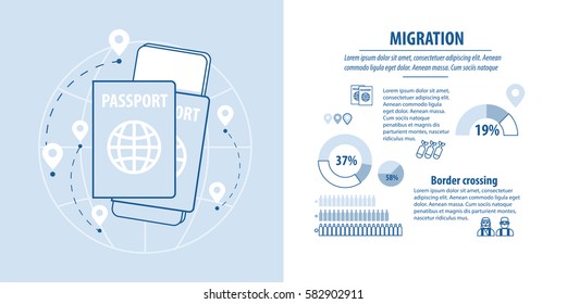 Refugees infographic. Arab family social assistance for refugees design template. Refugees immigration concept. Important documents for migrants.