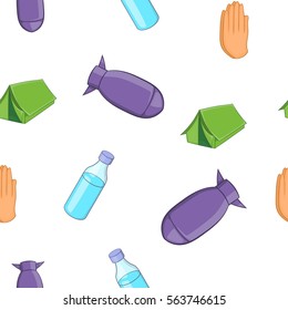 Refugees pattern. Cartoon illustration of refugees vector pattern for web