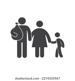 refugees,immigrant icon vector isolated on background
