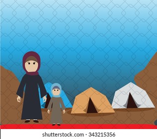 refugee.vector. war victims concept.