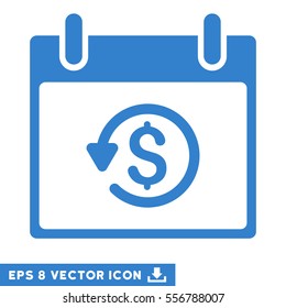 Refund Calendar Day icon. Vector EPS illustration style is flat iconic symbol, cobalt color.