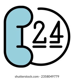 Refund call support icon outline vector. Delivery box. Return product color flat