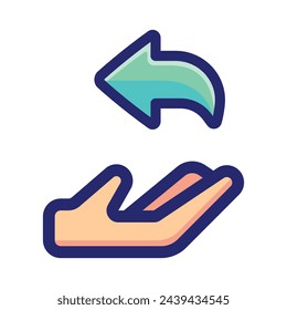 Rückerstattung Farbe Umriss-Symbol - Einzel-Symbol, Vektor