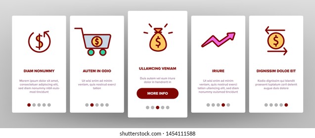 Refund, E-payment System Vector Onboarding Mobile App Page Screen. Internet Order Refund, Online Money Transaction Outline Pack. Banking And Finance. E-Commerce, Cash Back Service Contour Illustration