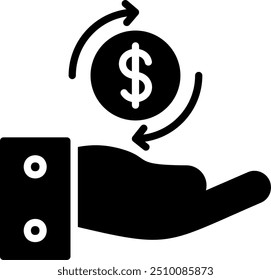 Refund Glyph Vector Icon Design