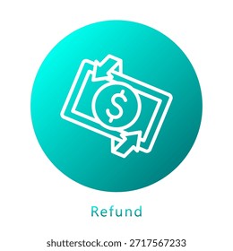 Ícone De Gradiente De Reembolso, Mini Ilustração Relacionada Ao Serviço De Pagamento. Use Para O Desenvolvimento Moderno De Conceitos, Ui, Ux Web E Aplicativos.