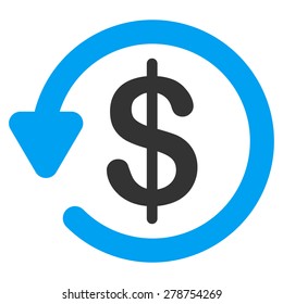 Refund icon from Business Bicolor Set. This isolated flat symbol uses modern corporation light blue and gray colors.