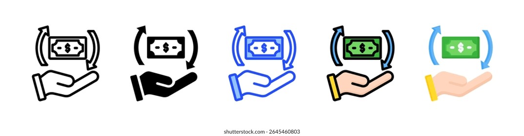 Colección De Iconos De Reembolso Con Varios Estilos