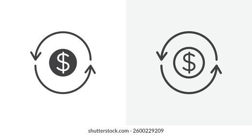 Refund icon collection. vector illustration set