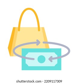Refund icon. Flat design. Money refund. Money cash back. For presentation, graphic design, mobile application. Vector Illustration.