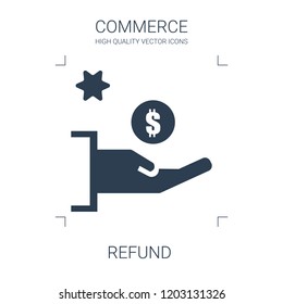 refund icon. high quality filled refund icon on white background. from commerce collection flat trendy vector refund symbol. use for web and mobile