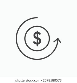 Refund icon isolated on white background