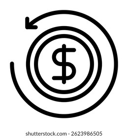 Refund icon line style transparent