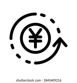 Icono de devolución o logotipo símbolo de señalización aislado ilustración vectorial - iconos vectoriales de estilo negro de alta calidad
