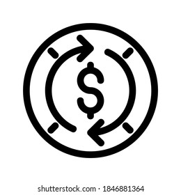Icono de devolución o logotipo símbolo de señalización aislado ilustración vectorial - iconos vectoriales de estilo negro de alta calidad
