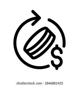 Refund icon or logo isolated sign symbol vector illustration - high quality black style vector icons
