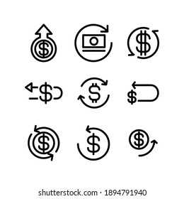 icono de devolución o logotipo símbolo de señas aislado ilustración vectorial - Colección de iconos vectores de estilo negro de alta calidad
