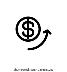 icono de devolución o logotipo símbolo de señalización aislado ilustración vectorial - iconos vectoriales de estilo negro de alta calidad
