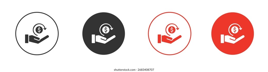 Logos für Erstattungssymbole. Entwurfsvorlage für flache Vektorsymbole