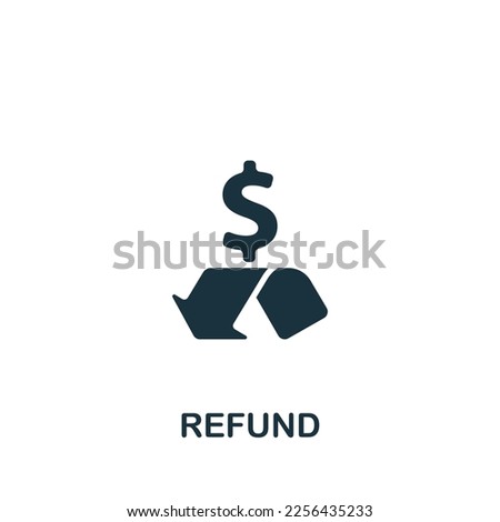 Refund icon. Monochrome simple sign from common tax collection. Refund icon for logo, templates, web design and infographics.