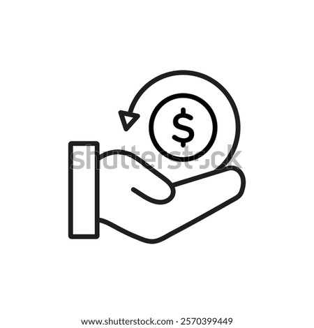 Refund icon Outline thin set