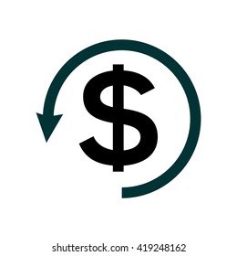 Refund icon symbol. Refund icon from business bicolor set. Vector illustration isolated on white background