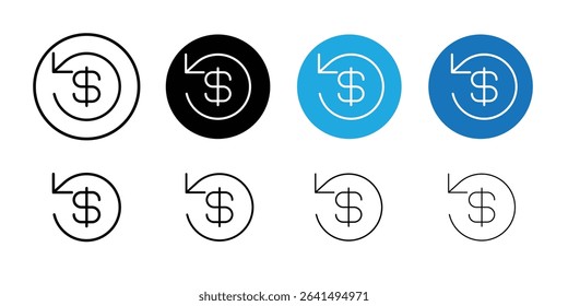 Refund icon Thin line illustration set vector