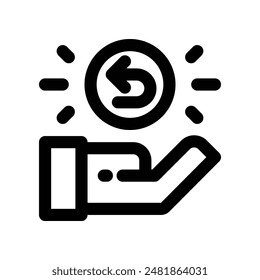 refund icon. vector glyph icon for your website, mobile, presentation, and logo design.