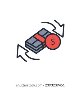 refund icon. vector.Editable stroke.linear style sign for use web design,logo.Symbol illustration.