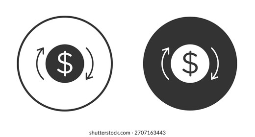 Icono del reembolso para el diseño del Sitio web, logotipo para el Web y los App.