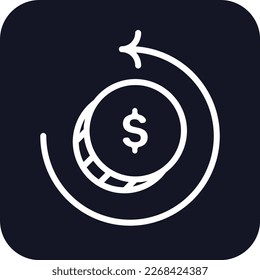 Refund Icons with black filled outline style