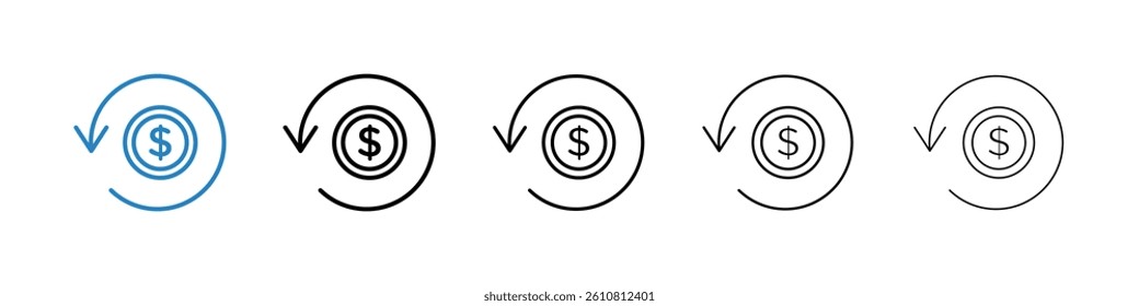 Refund icons collection vectors for web ui