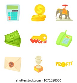 Refund icons set. Cartoon set of 9 refund vector icons for web isolated on white background