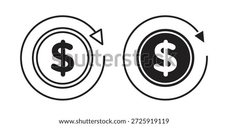 Refund icons. Vector linear icon isolated on white background.
