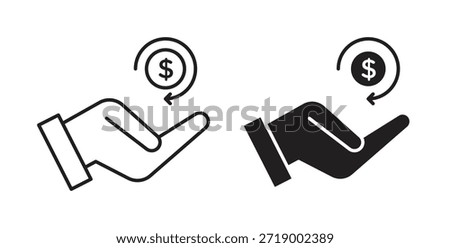 Refund icons, vector symbols. filled flat sign