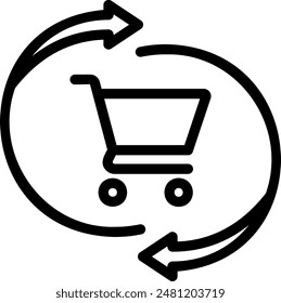 refund line icon illustration vector